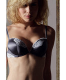 La Vintage Grey Plunge Bra