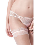 Oyster Whippy Silk and Lace Garter