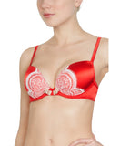 Red L'Honorable Padded Plunge Bra